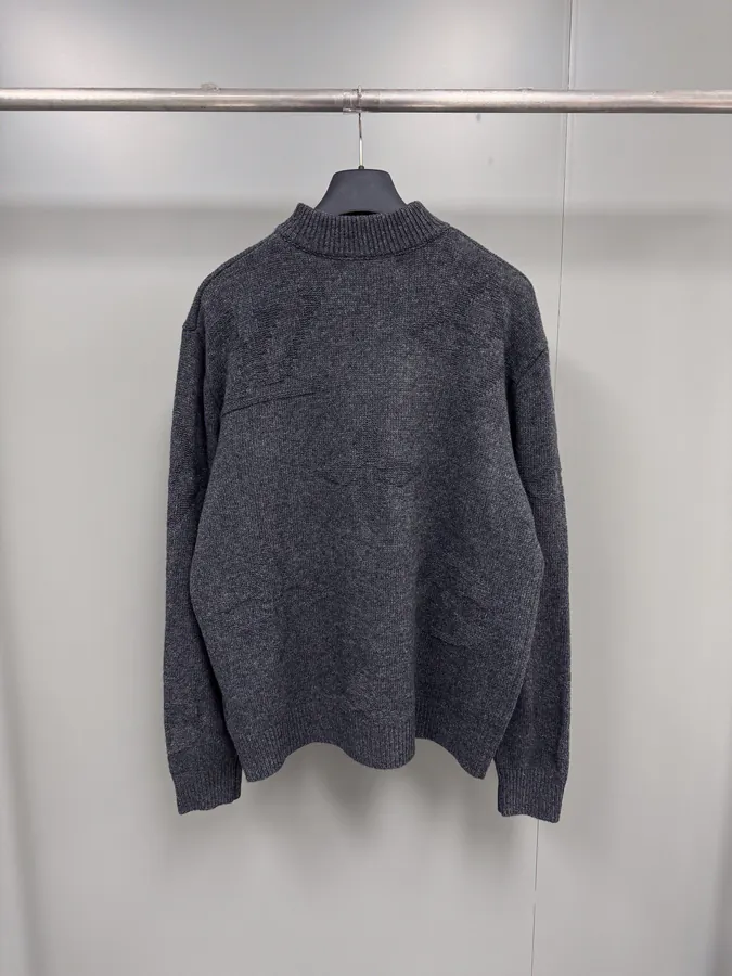 24ss New Monogram Jacquard Half Zip Crewneck Sweater
