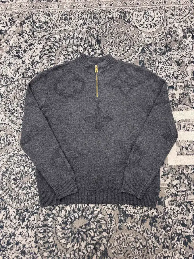 24ss New Monogram Jacquard Half Zip Crewneck Sweater