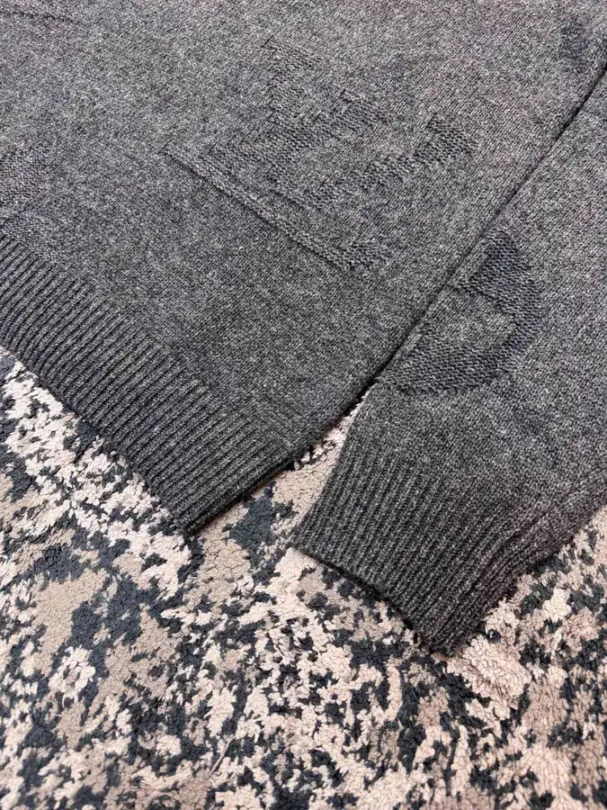 24ss New Monogram Jacquard Half Zip Crewneck Sweater