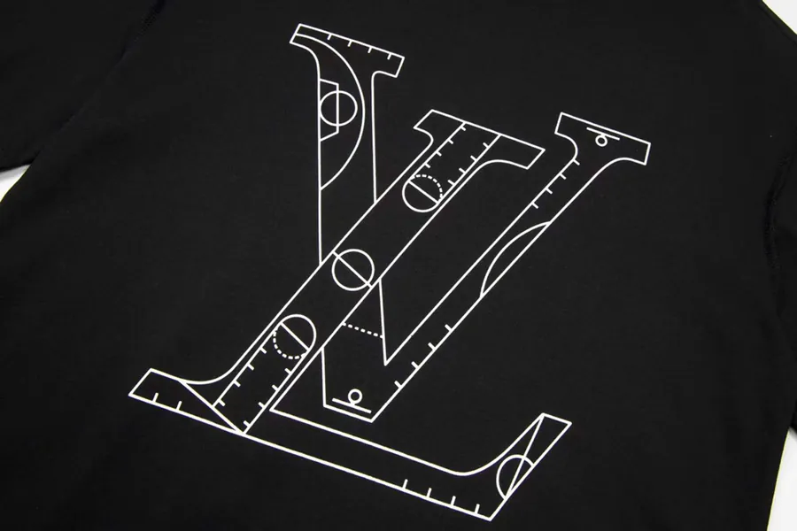 1V Lemaire x NBA Collaborative Logo Print Classic Round Neck T Shirt