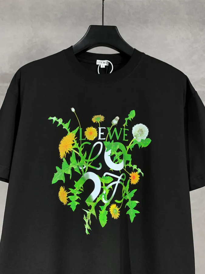LOEW ROYCE New Collection Hand Painted Pattern Round Neck Short Sleeve T Shirt