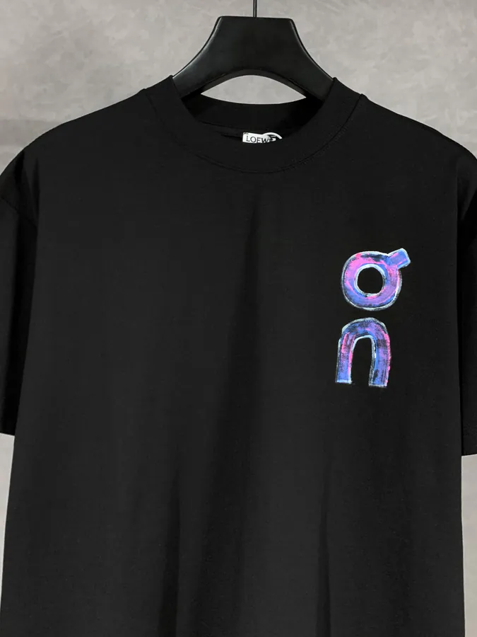 LOEW ROYCE Hand Drawn Pattern Round Neck T Shirt