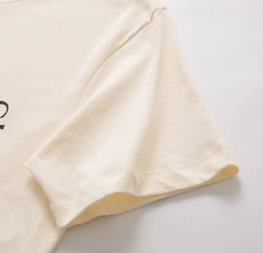 Dog Series Classic Pattern Cotton T Shirt with 'Woof Woof' Print