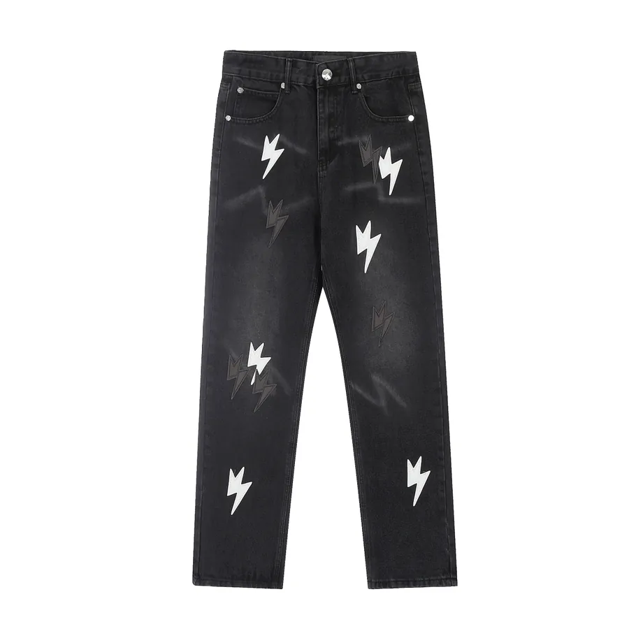 Amexnocap Dark Night Classic Black Lightning Tanned Denim Jeans