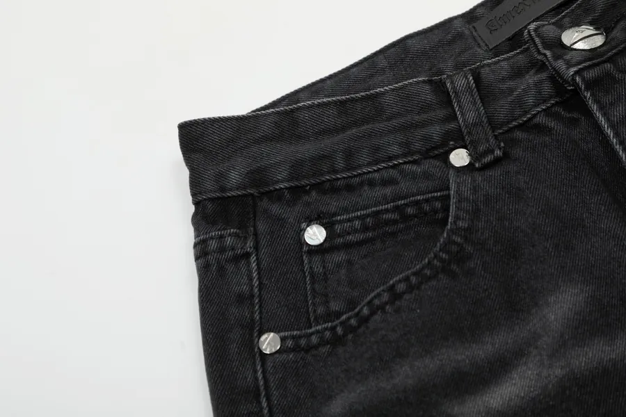 Amexnocap Color Flash Leather Patch Denim Jeans