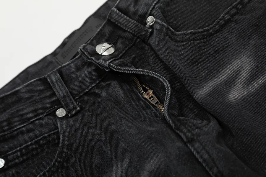 Amexnocap Color Flash Leather Patch Denim Jeans