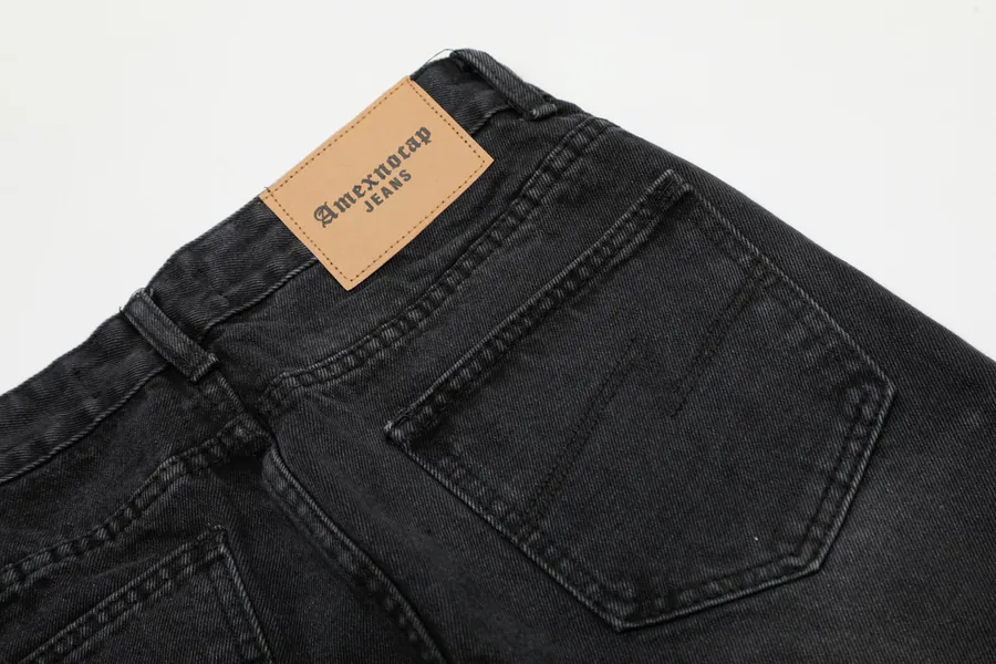 Amexnocap Color Flash Leather Patch Denim Jeans