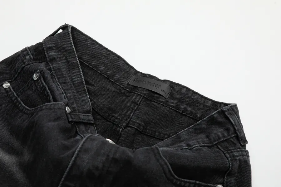 Amexnocap Color Flash Leather Patch Denim Jeans