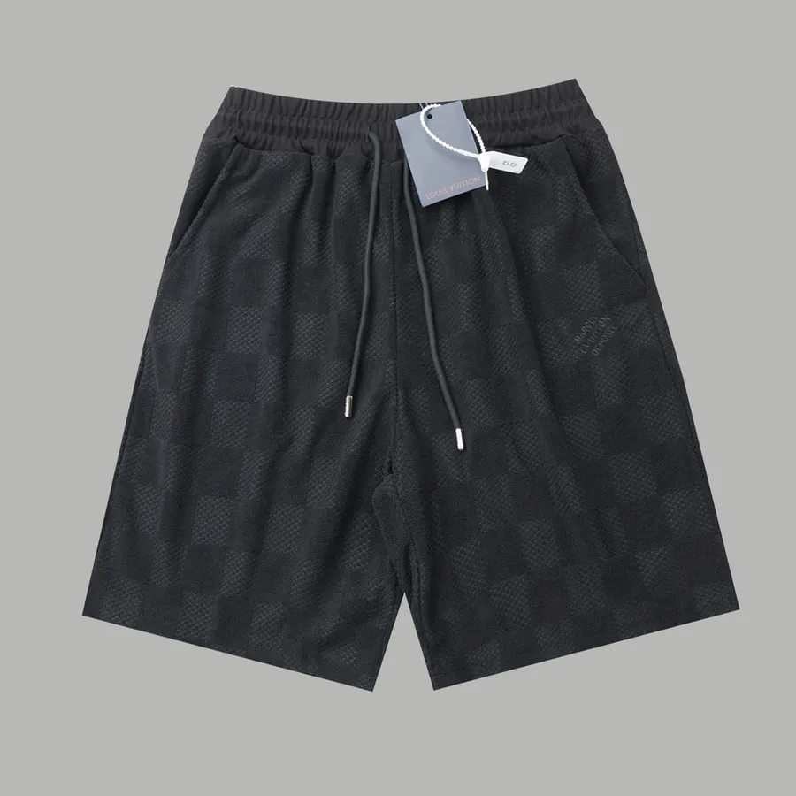 1v Grille Alphabet Embroidered Shorts