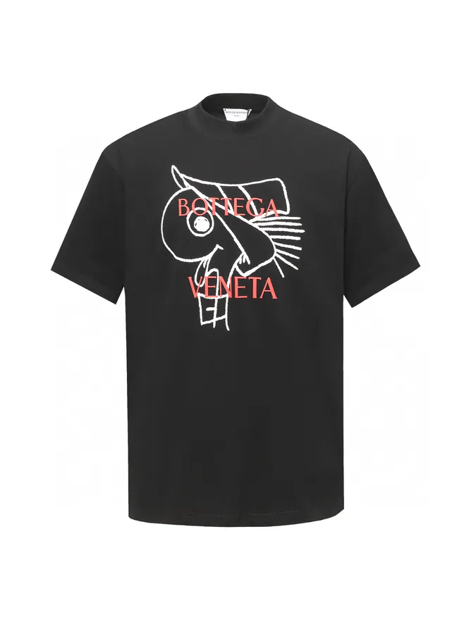 Bottcea Ventea New BV Minimalist Fashion Logo Back Print Short Sleeve T Shirt