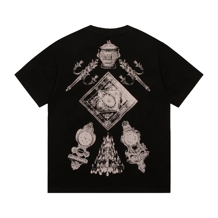 Giv Vintage Pattern Round Neck Short Sleeve T Shirt