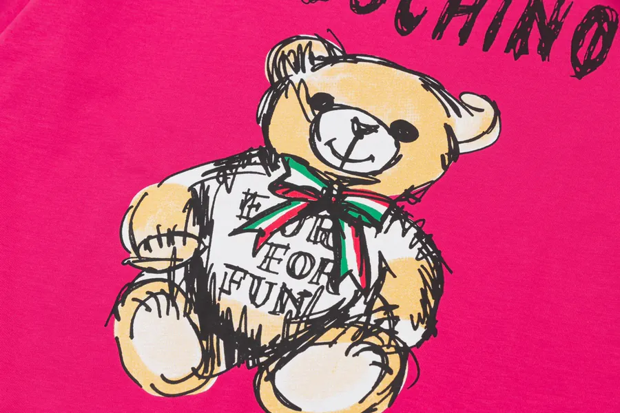 MOSCHINO Classic Bear Letter Print T Shirt