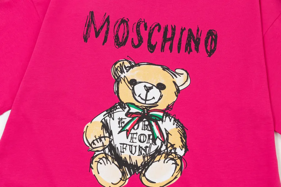 MOSCHINO Classic Bear Letter Print T Shirt