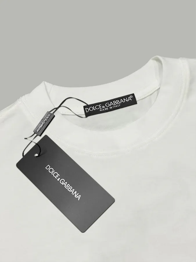Dolce & Gabbana Classic Lettering Logo Print Cotton Short Sleeve