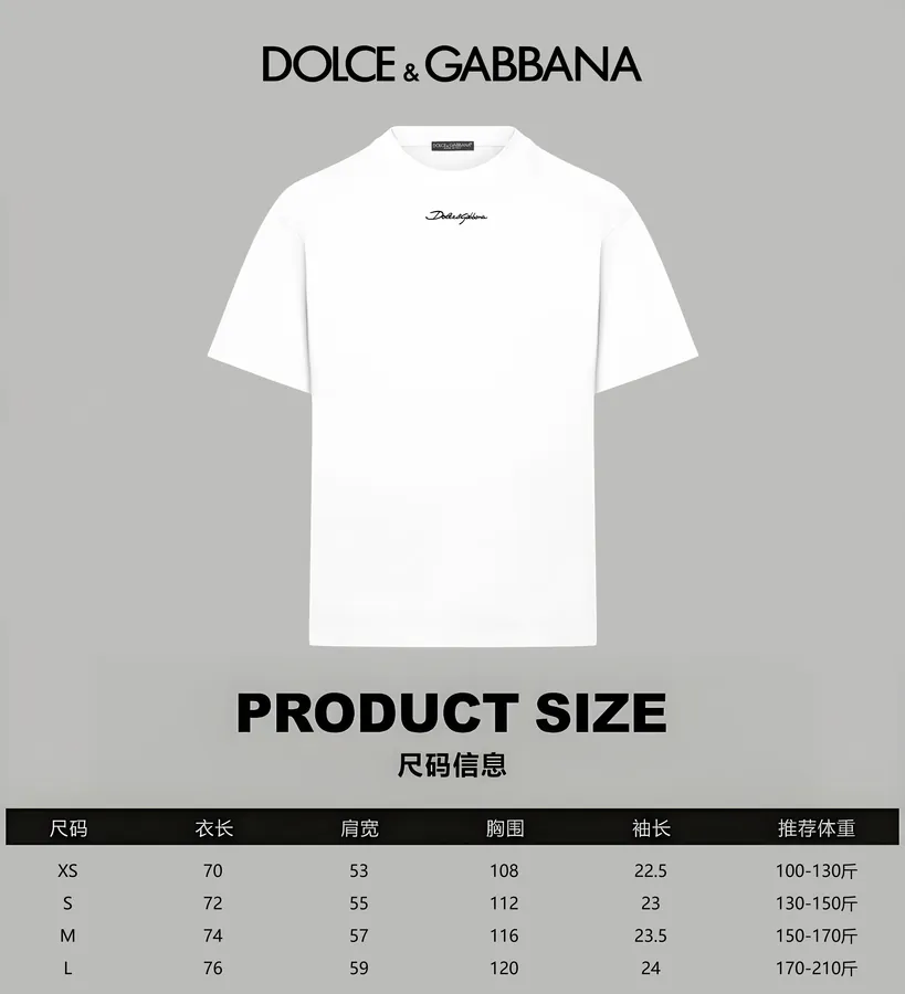 Dolce & Gabbana Classic Lettering Logo Print Cotton Short Sleeve