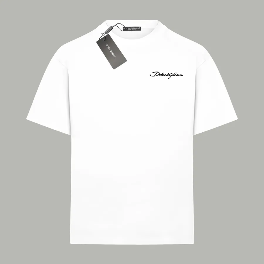 Dolce & Gabbana Classic Lettering Logo Print Cotton Short Sleeve