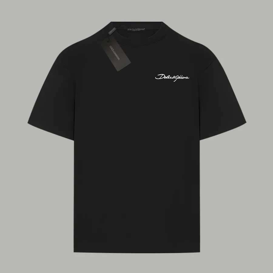 Dolce&Gabbana Classic Lettering Logo Print Cotton Short Sleeve