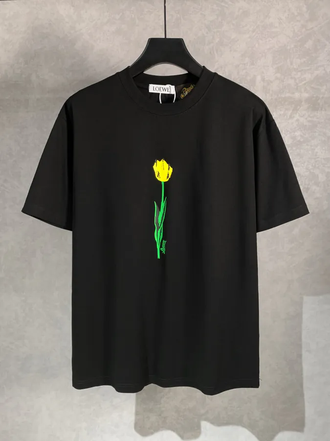 LOEW ROYCE New Collection Tulip Pattern Round Neck T Shirt