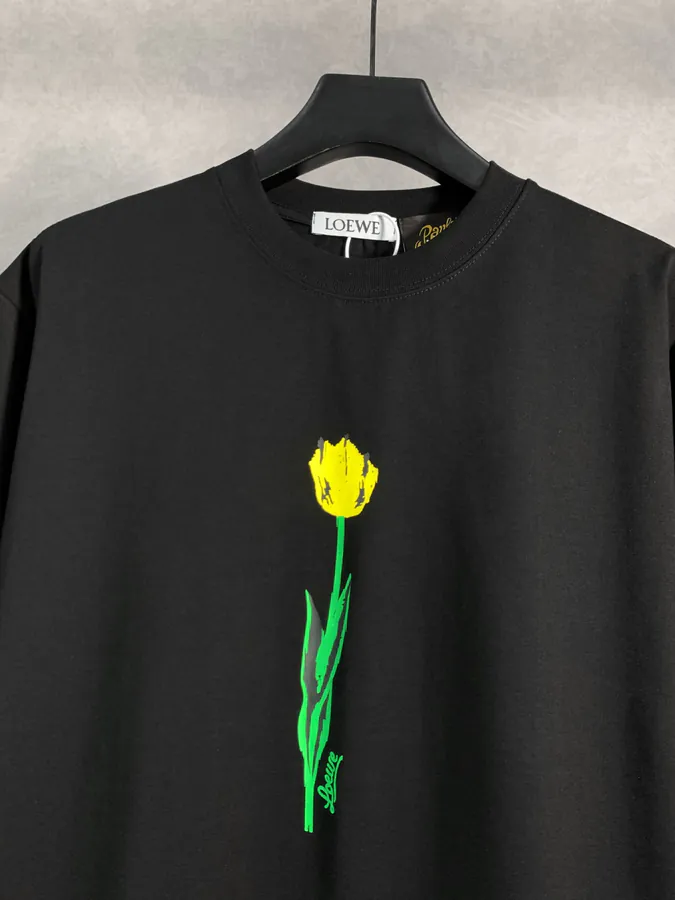 LOEW ROYCE New Collection Tulip Pattern Round Neck T Shirt