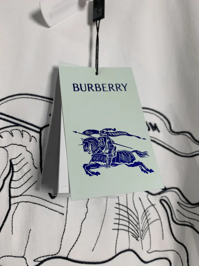 Burberry Barbour Embroidered Round Neck Short Sleeve T Shirt, XS S M L