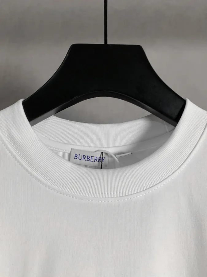 Burberry Barbour Embroidered Round Neck Short Sleeve T Shirt, XS S M L