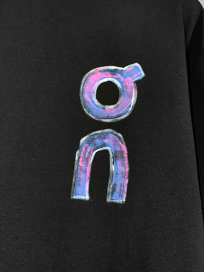 LOEW ROYCE New Collection Hand Painted Pattern Round Neck T Shirt