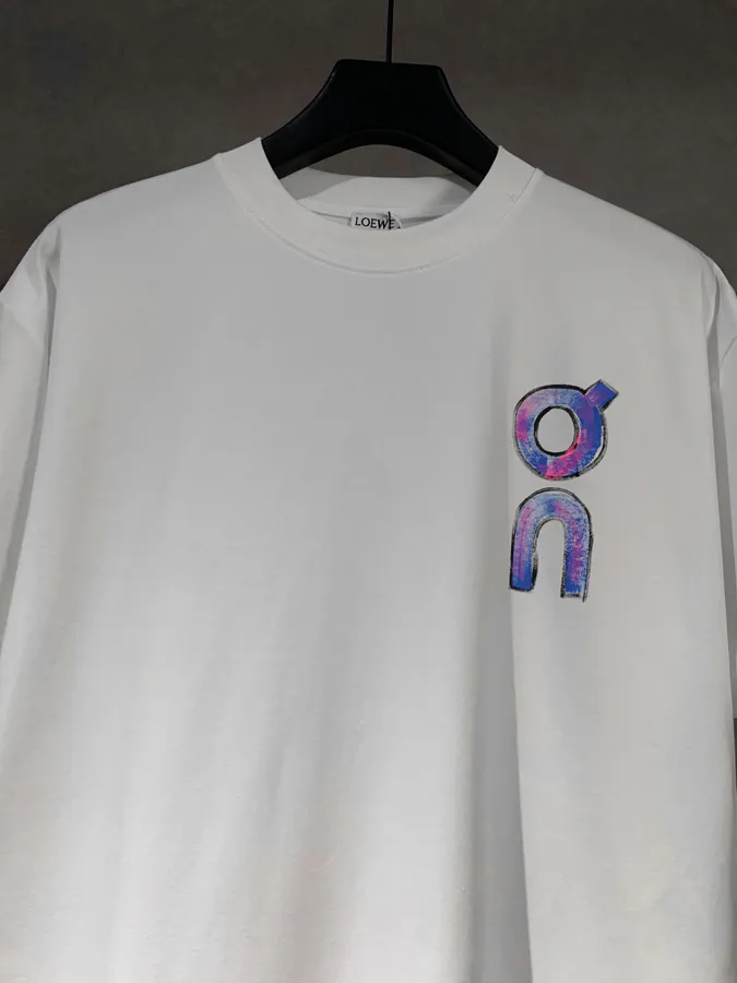 LOEW ROY Weir New Collection Hand Painted Pattern Round Neck T Shirt