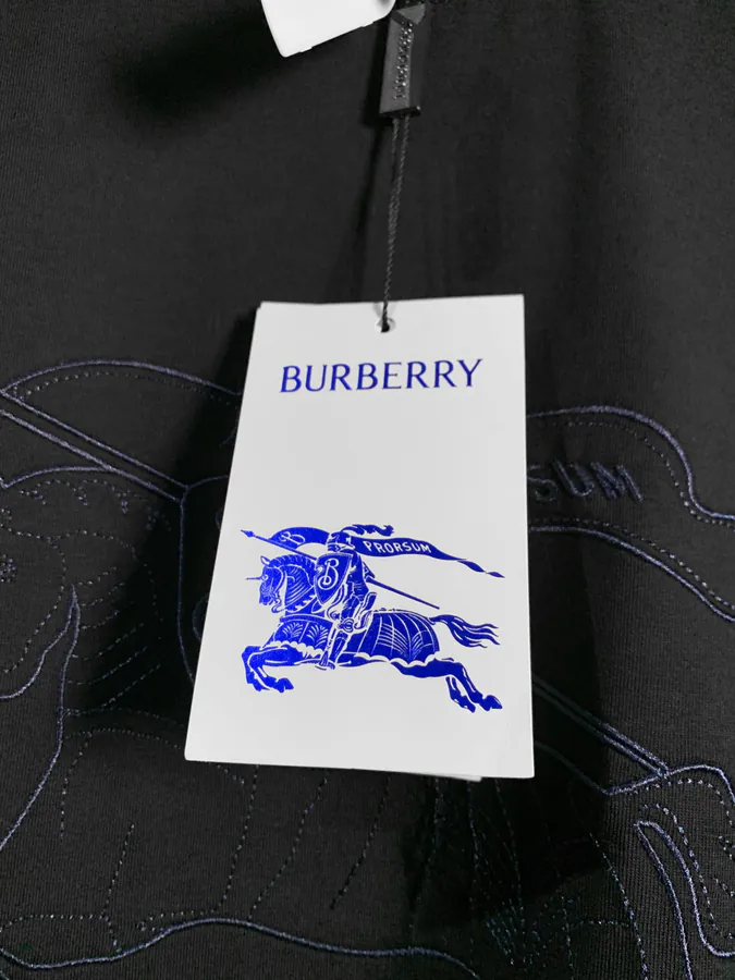 Burberry Barbour Stripe Embroidered Round Neck Short Sleeve T Shirt, XS S M L