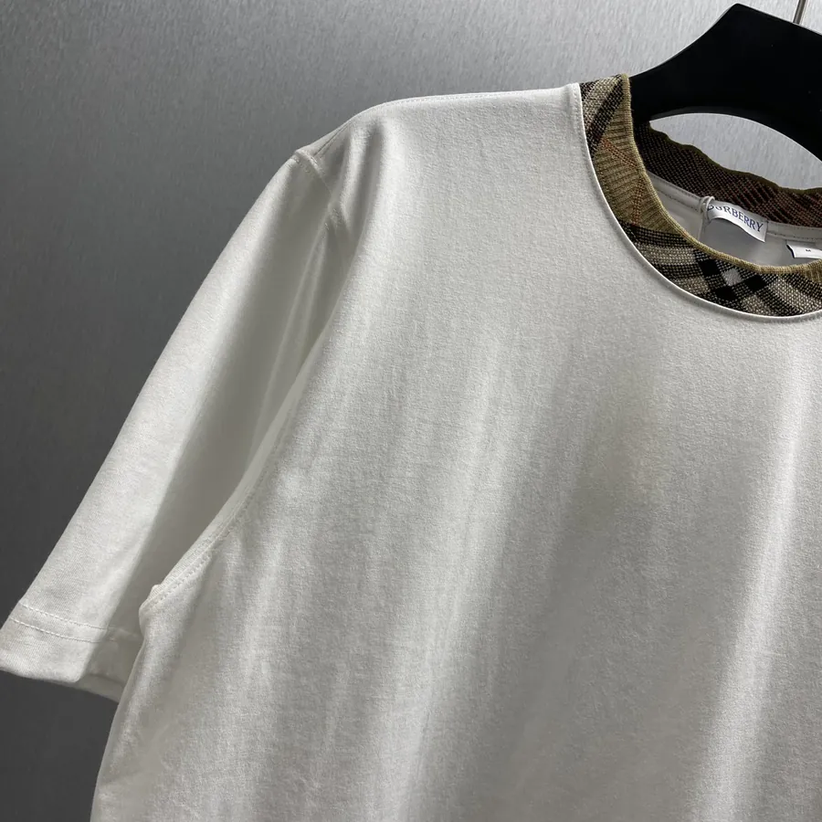 Burberry Latest 2023 Checked Cotton T Shirt, Unisex