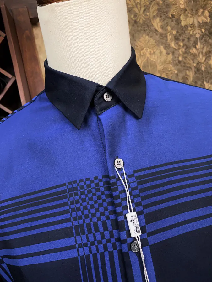 Hermès Men's Shirt Premium Fabric, Anti Fold and Iron Free