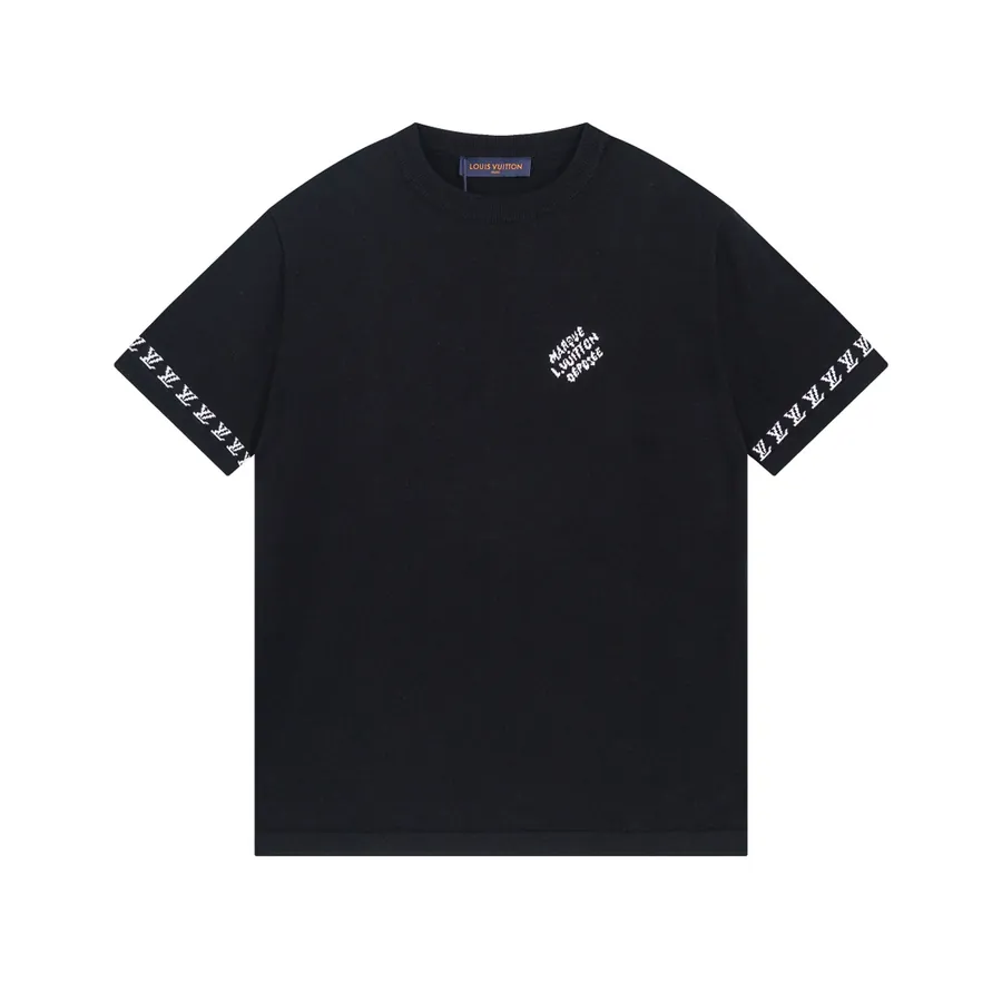 Marque L.Vuitton Deposee Cotton Knit Short Sleeve T Shirt