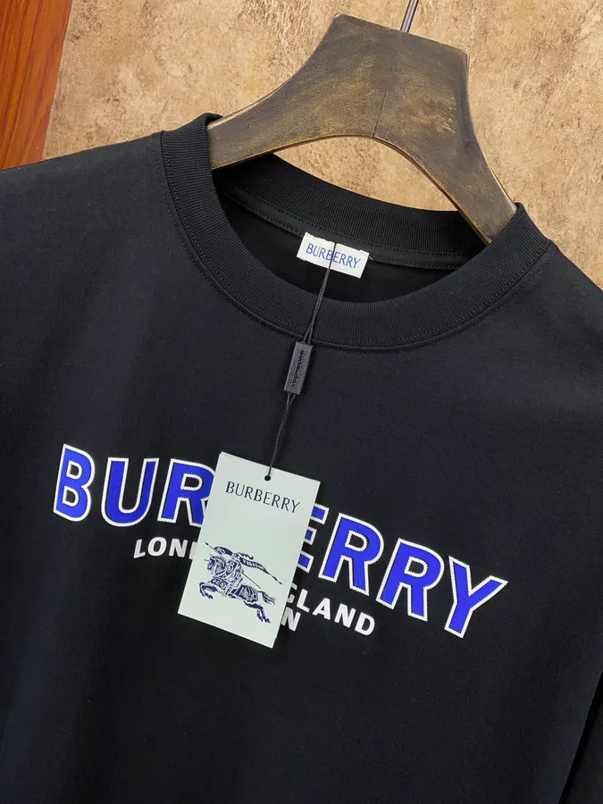 Burberr 2024格纹拼色刺绣短袖