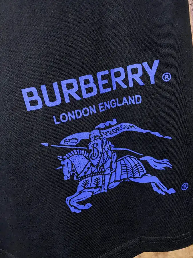 Burberr 2024格纹拼色刺绣短袖