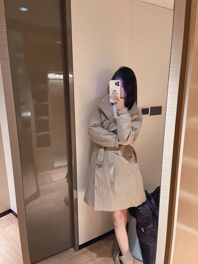 Burberry Oversized Hooded Coat with Detachable Collar
