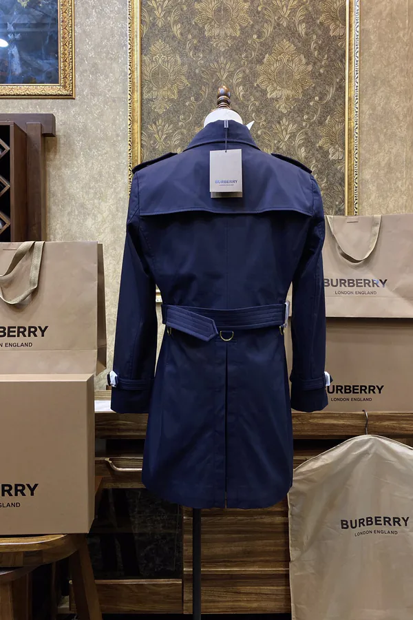 Burberry桑德林汉姆系列 Navy Blue Men's Long Coat