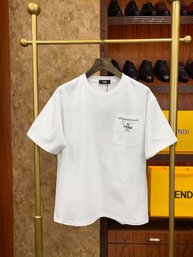 FE&NDI Premium Short Sleeve T Shirt with Triple Embroidery