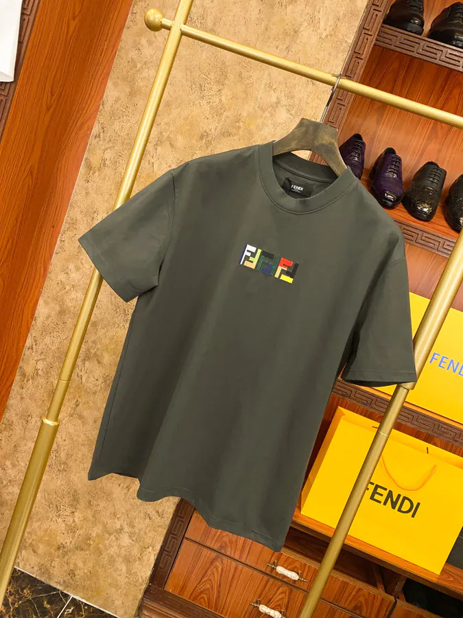FE&NDI Premium Short Sleeve T Shirt with Triple Embroidery