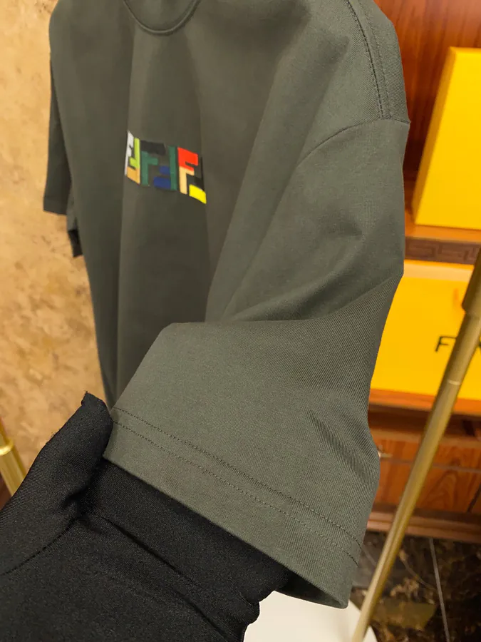 FE&NDI Premium Short Sleeve T Shirt with Triple Embroidery