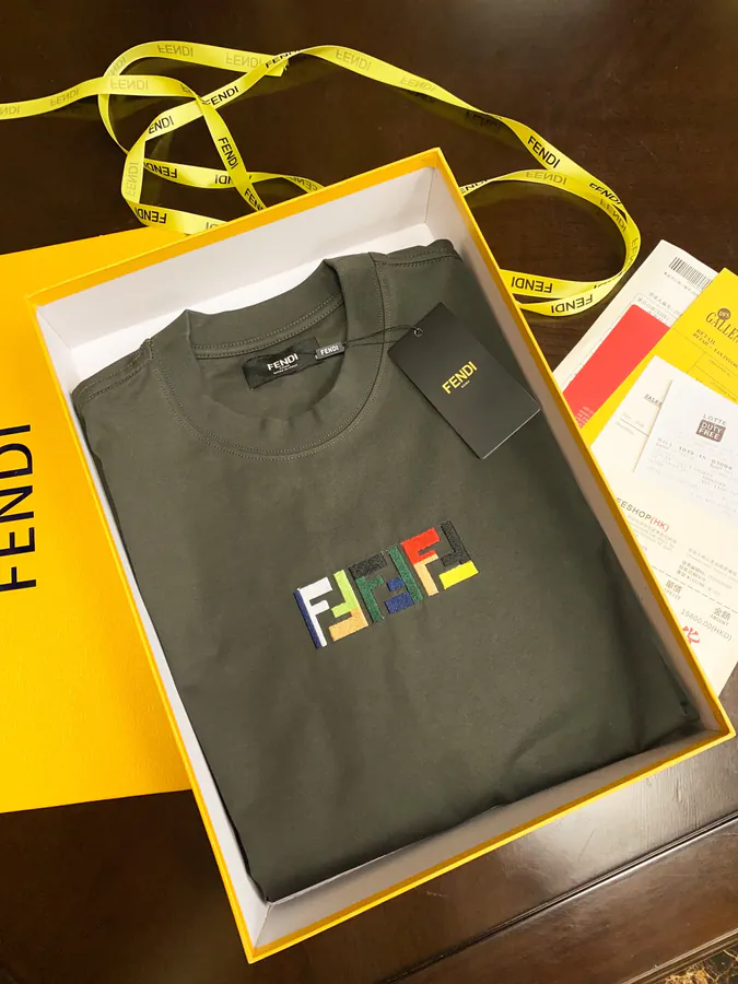 FE&NDI Premium Short Sleeve T Shirt with Triple Embroidery