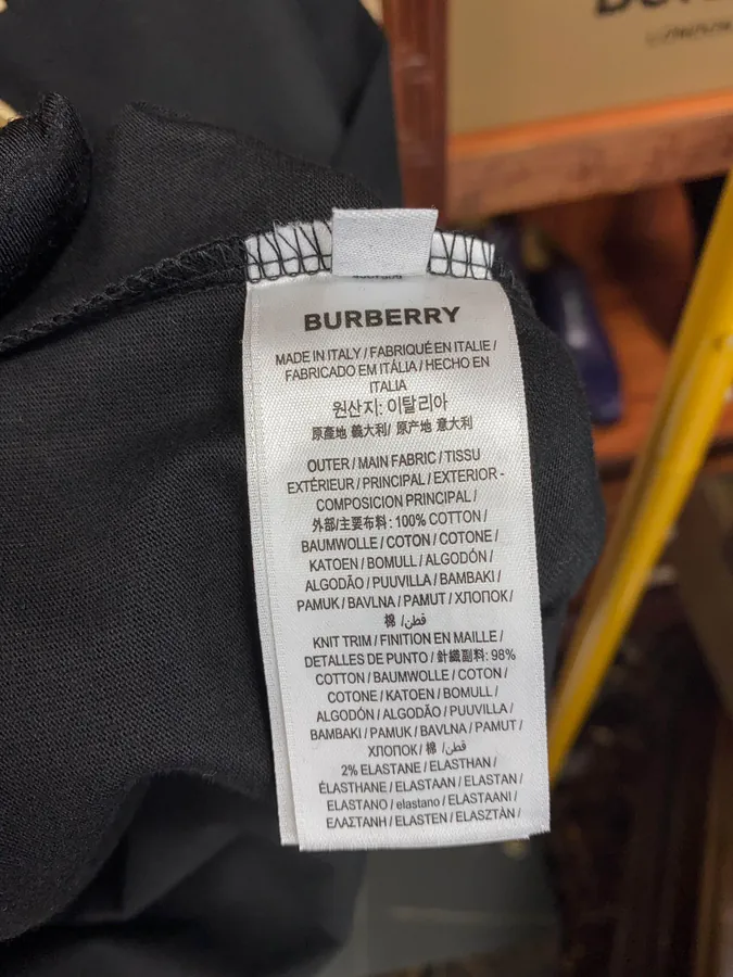 Burberr 2024格纹拼色刺绣短袖