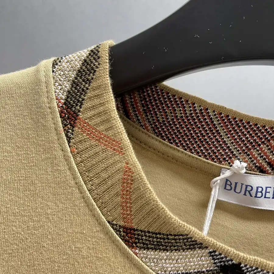 Burberry 2023 New Arrival Checked Pattern Cotton T Shirt, Unisex