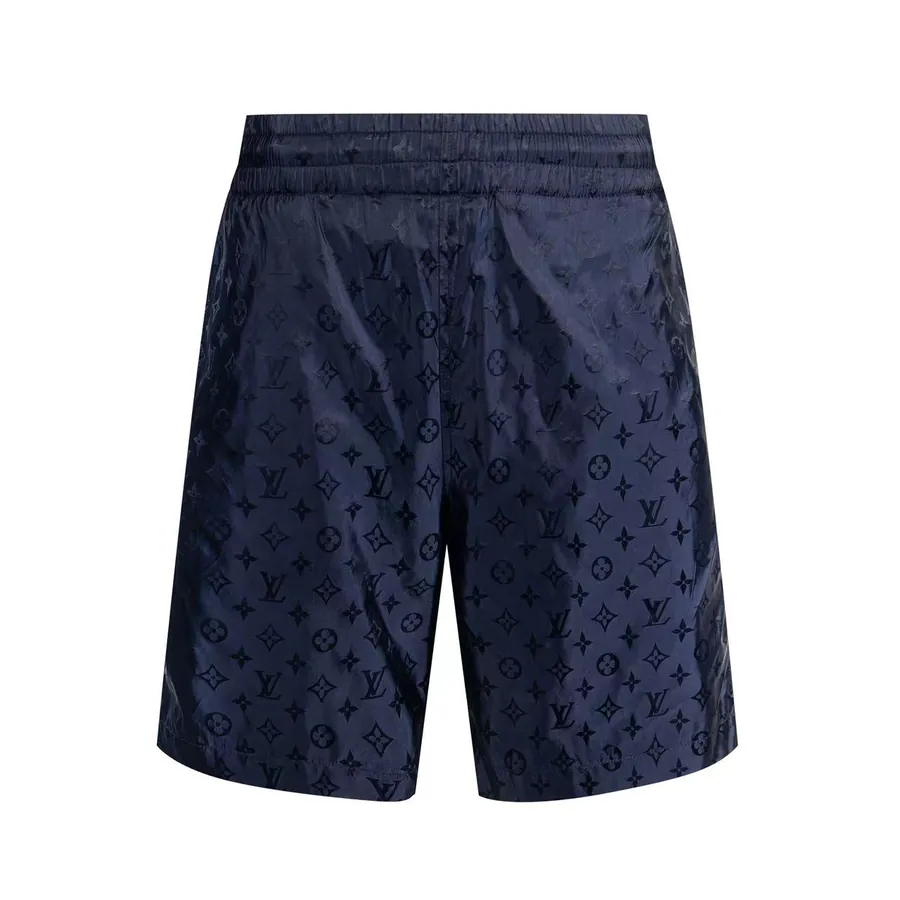1V Classic Full Logo Jacquard Silk Tight Waist Shorts