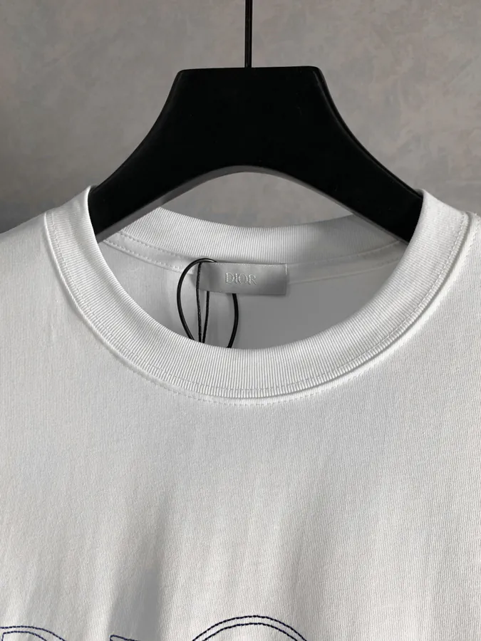 IOR New Collection Small Blue Cat Embroidery T Shirt