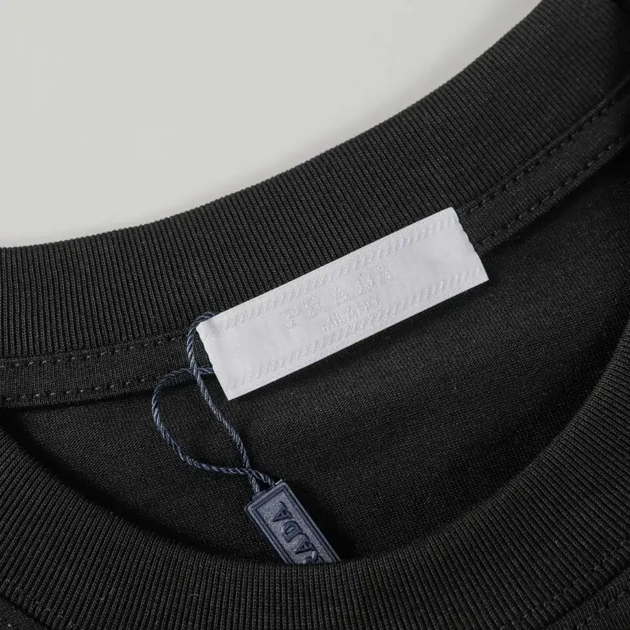 PRAD@· Unisex Oversized Bag with Grained Calfskin and Graphic Border