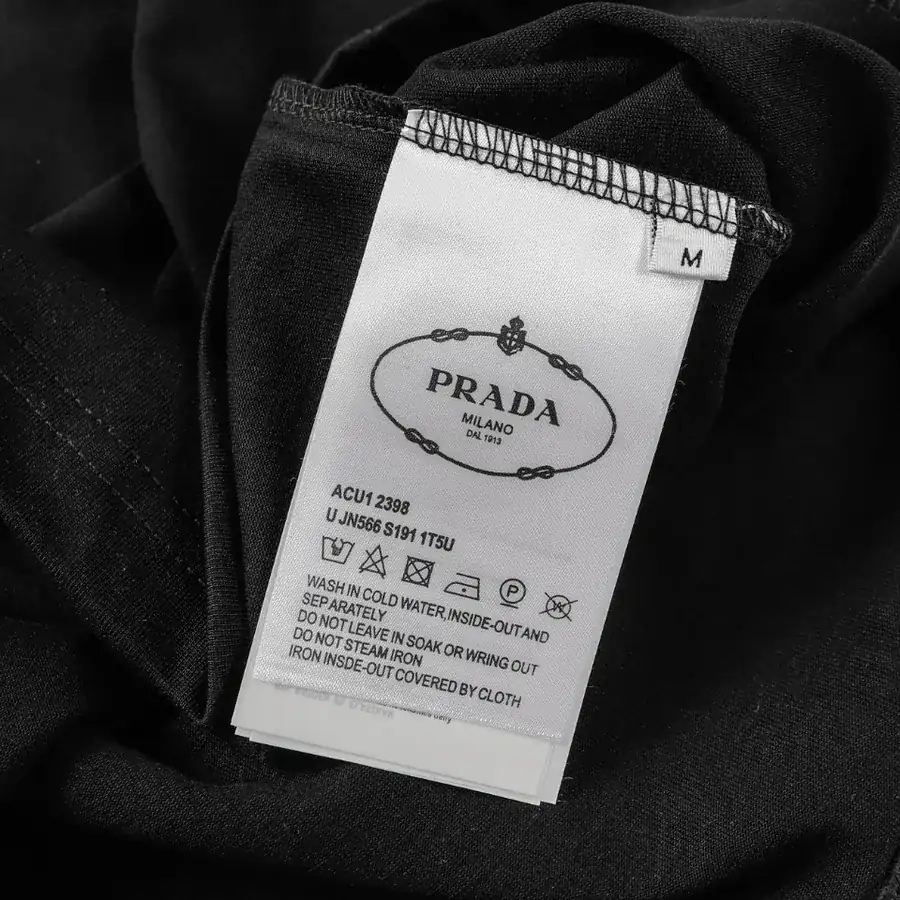 PRAD@· Unisex Oversized Bag with Grained Calfskin and Graphic Border