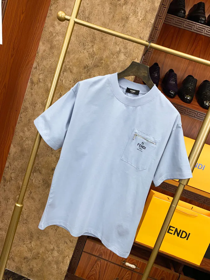 FE&NDI Premium Short Sleeve T Shirt with Triple Embroidery