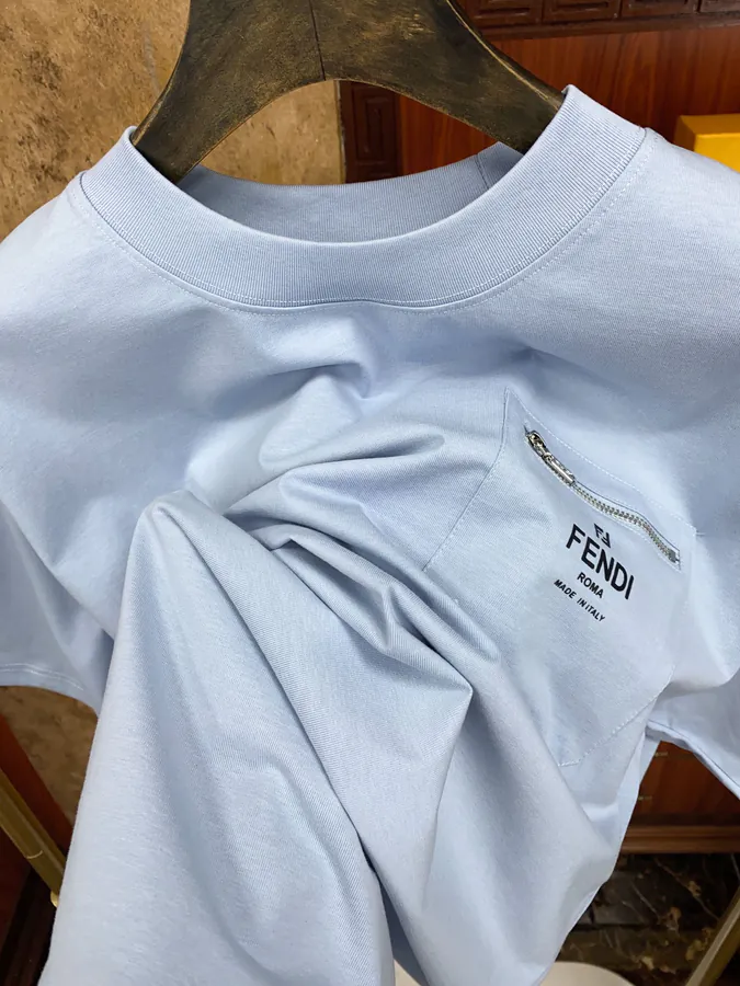 FE&NDI Premium Short Sleeve T Shirt with Triple Embroidery
