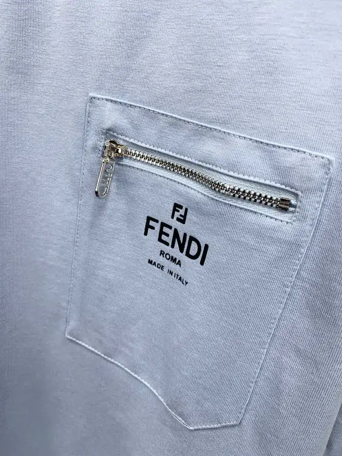 FE&NDI Premium Short Sleeve T Shirt with Triple Embroidery