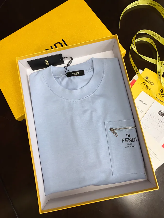FE&NDI Premium Short Sleeve T Shirt with Triple Embroidery
