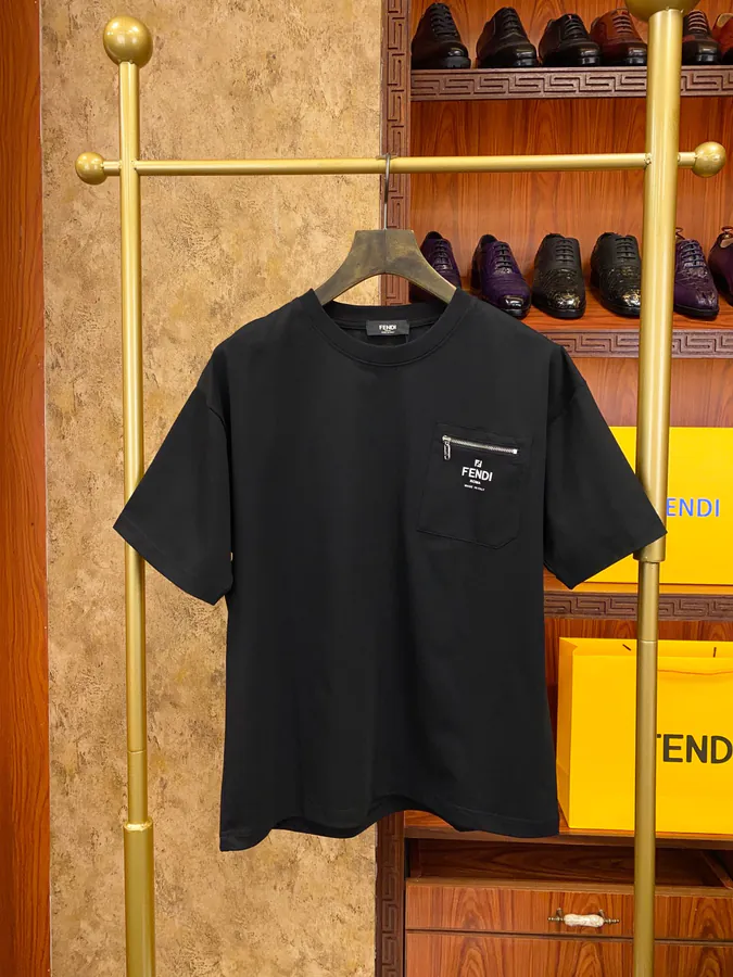 FE&NDI Premium Short Sleeve T Shirt with Triple Embroidery